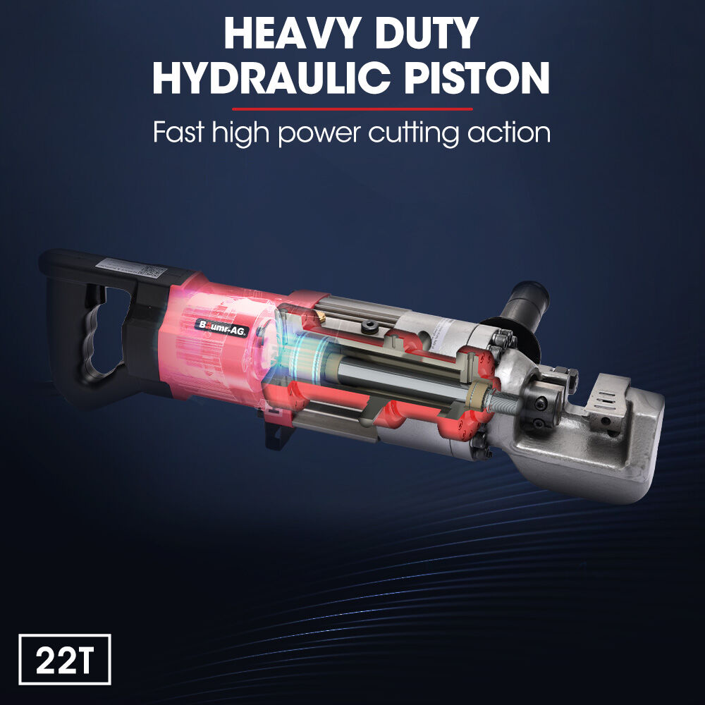 BAUMR-AG Heavy-Duty Electric Hydraulic Rebar Cutter | 1000W | 4-20mm Capacity | 3 Sec Cycle | Rear & Side Handle | Carry Case