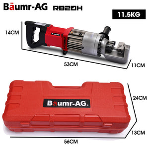 BAUMR-AG Heavy-Duty Electric Hydraulic Rebar Cutter | 1000W | 4-20mm Capacity | 3 Sec Cycle | Rear & Side Handle | Carry Case