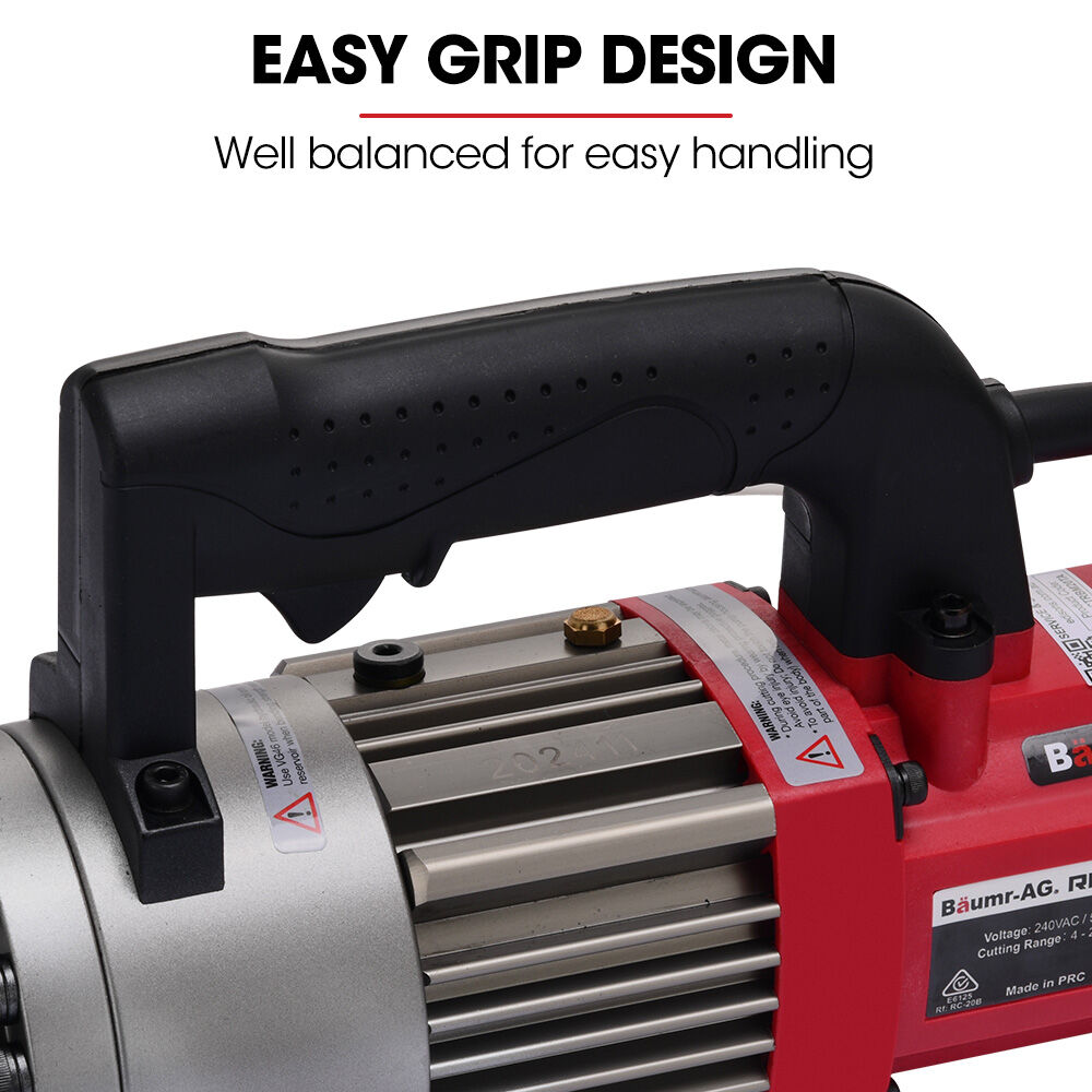 BAUMR-AG Heavy-Duty Electric Hydraulic Rebar Cutter | 1000W | 4-20mm Capacity | 3 Sec Cycle | Carry Case