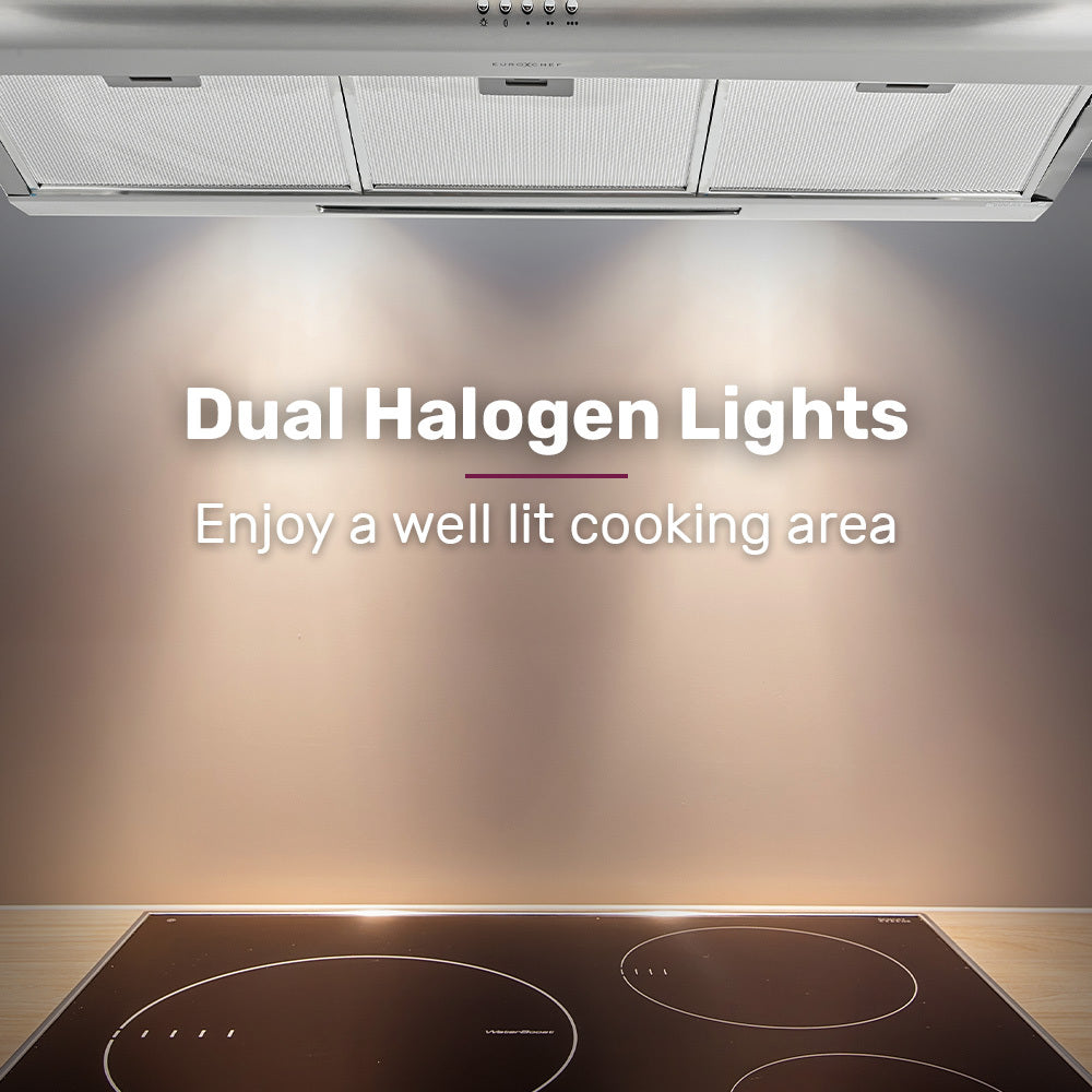 EUROCHEF Fixed Rangehood | 90cm | Stainless Steel | 3-Speed | Halogen Lights | EFR90S