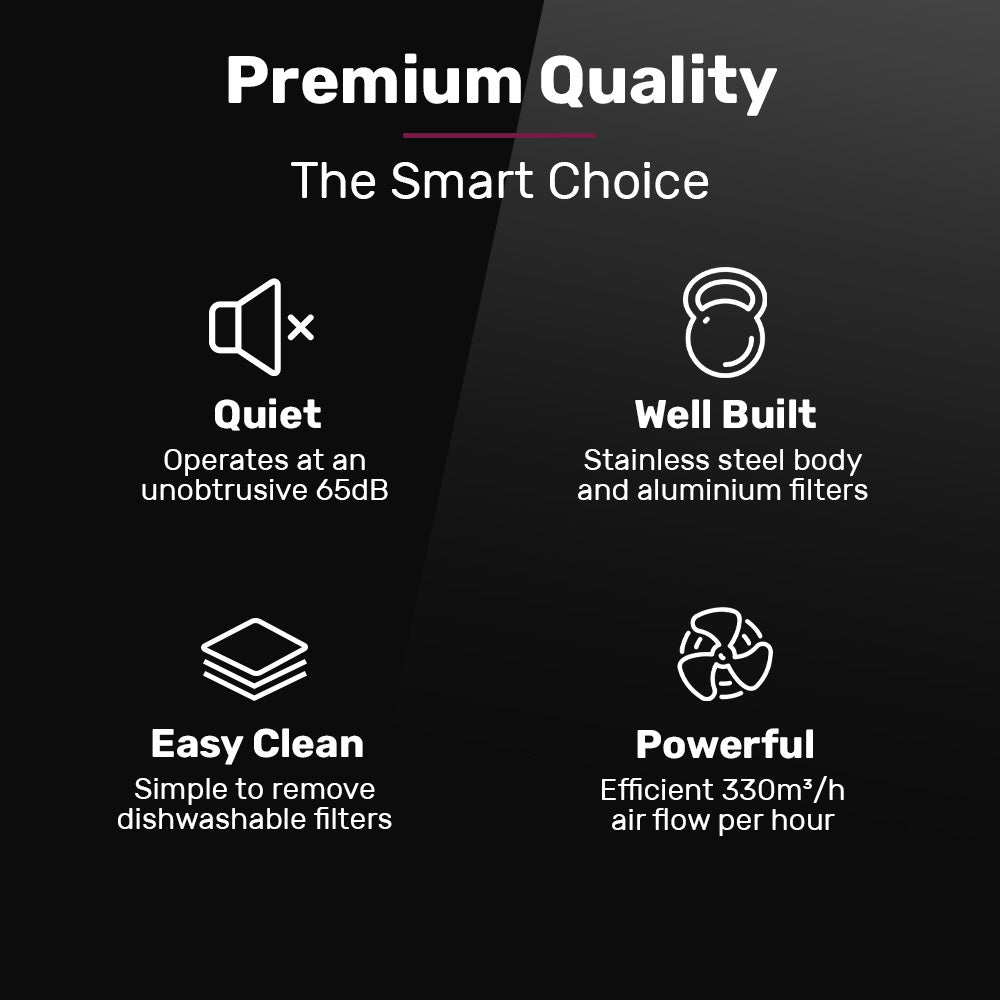 EUROCHEF Slideout Rangehood | 60cm | Stainless Steel | 2-Speed | Halogen Lights | ESR60S