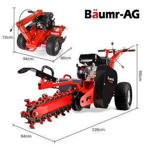 BAUMR-AG Trench Digger | TRN660 | 8HP | 600mm x 90mm | Heavy-Duty Carbide Claws | EZ Start | Adjustable Controls
