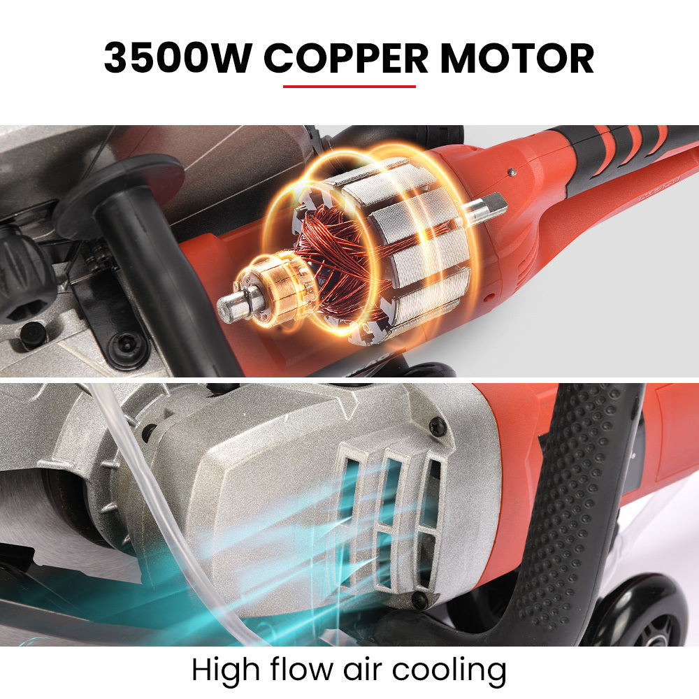 BAUMR-AG Concrete Saw | 3500W | 350mm (14") | Wet & Dry | Vacuum Port | 15A Plug