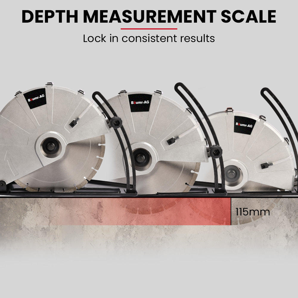 BAUMR-AG Concrete Saw | 3500W | 350mm (14") | Wet & Dry | Vacuum Port | 15A Plug