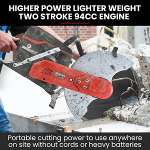 BAUMR-AG 400mm Concrete Demolition Saw | 94cc 2-Stroke | 16" Diamond Blade | Wet & Dry Cutting | Anti-Vibration System