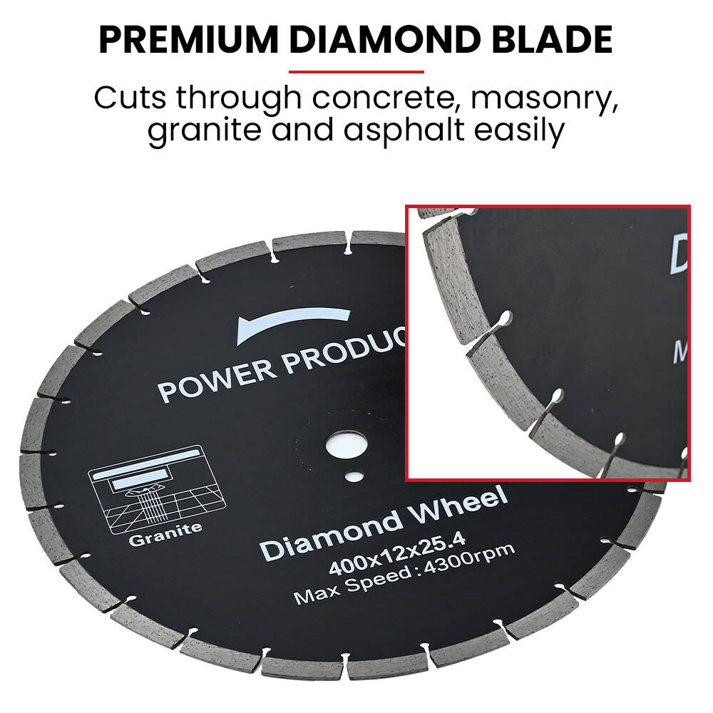 BAUMR-AG 400mm Concrete Demolition Saw | 94cc 2-Stroke | 16" Diamond Blade | Wet & Dry Cutting | Anti-Vibration System