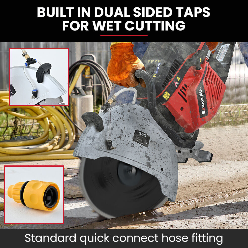 BAUMR-AG 400mm Concrete Demolition Saw | 94cc 2-Stroke | 16" Diamond Blade | Wet & Dry Cutting | Anti-Vibration System