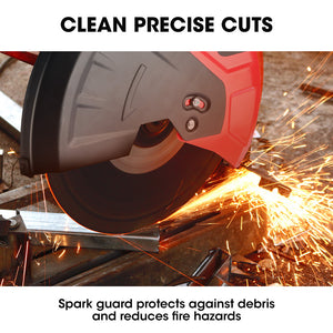 Baumr-AG 2400W Metal Cut Off Cold Saw | 355mm (14") Blade | Soft Start | 45° Mitre Chop Cutting