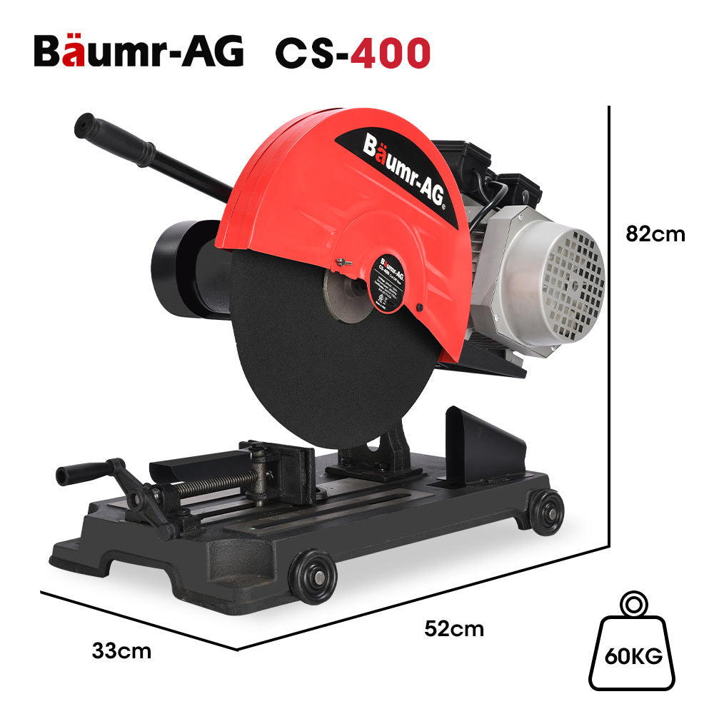 Baumr-AG 2400W 16" Metal Cut-Off Cold Saw | Commercial-Grade | Brushless Motor | Soft Start | 45° Mitre Chop