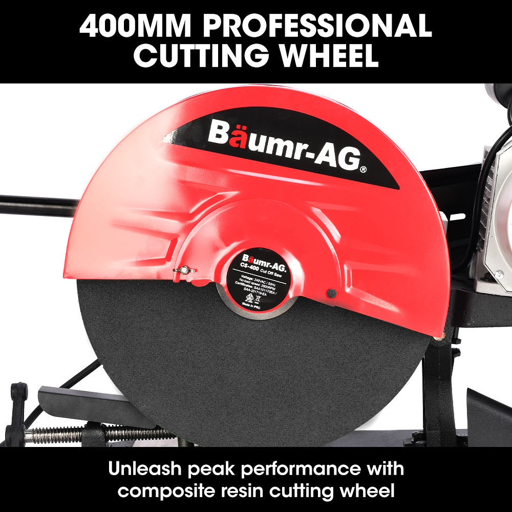 Baumr-AG 2400W 16" Metal Cut-Off Cold Saw | Commercial-Grade | Brushless Motor | Soft Start | 45° Mitre Chop