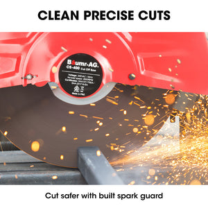 Baumr-AG 2400W 16" Metal Cut-Off Cold Saw | Commercial-Grade | Brushless Motor | Soft Start | 45° Mitre Chop