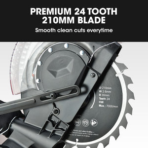 BAUMR-AG Compound Mitre Saw | 210mm | Dual Bevel Sliding Drop Saw | 1500W