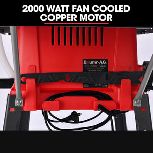 BAUMR-AG 2000W Compound Table Saw | 255mm (10") Blade | Expandable Worktop | 45° Bevel & Mitre Cuts | Stand & Vacuum Port