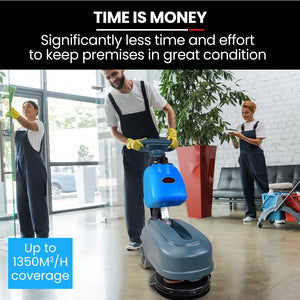 AUCH FSH14 Floor Scrubber & Dryer | 360mm, Battery Powered, Walk Behind, Commercial Grade