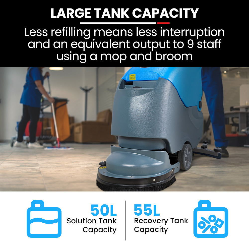 Auch FSH18 Floor Scrubber & Dryer | 490mm, Battery Powered, Walk Behind, Commercial Grade