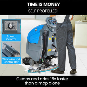 Auch FSP26 Self-Propelled Floor Scrubber & Dryer | 720mm, Battery Powered, Walk Behind, Commercial Grade