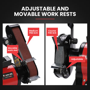 BAUMR-AG Bench Grinder & Belt Sander Combo | 150mm Grinding Disc | 50 x 686mm Linisher | Worklight | Brushless Motor