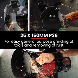 BAUMR-AG Bench Grinder & Belt Sander Combo | 150mm Grinding Disc | 50 x 686mm Linisher | Worklight | Brushless Motor