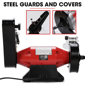 BAUMR-AG Bench Grinder Sander & Polisher Combo | 150mm Grinding Wheel | 50mm Linisher | 520W Brushless Motor | Wire & Buffing Wheels