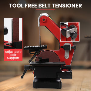 BAUMR-AG Belt & Disc Sander Combo | Vertical Bench Linisher | 25mm Belt + 125mm Disc | Brushless Motor