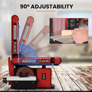 BAUMR-AG Bench Belt & Disc Sander Combo | 100mm Linisher + 150mm Disc | 400W Brushless Motor | Horizontal & Vertical Sanding