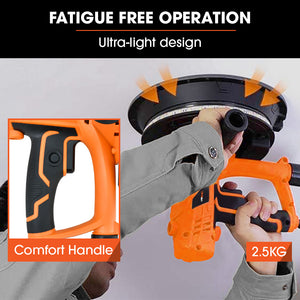 UNIMAC 180mm Handheld Drywall Sander | 850W Electric | Auto Vacuum System | LED Worklight | 6x Sanding Discs