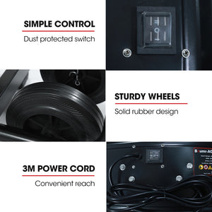 BAUMR-AG Industrial Mobile Floor Drum Fan | 24" 610mm | 260W | Tilting | Heavy-Duty Frame | Commercial | EESS Certified