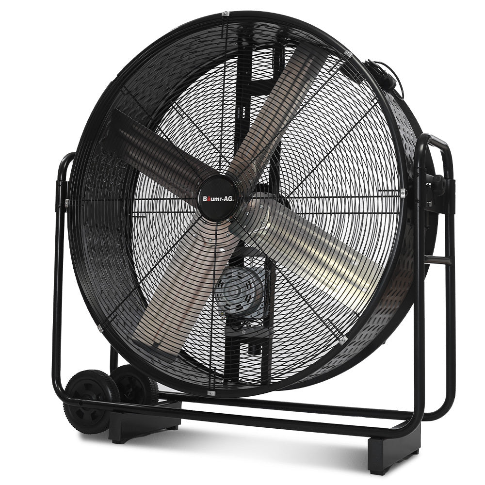 BAUMR-AG Industrial Mobile Floor Drum Fan | 42" 1067mm | 660W | Belt Drive | Tilting | Heavy-Duty | EESS Certified