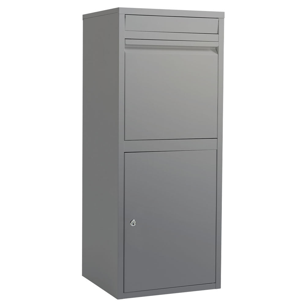 FORTIA Parcel Post Box Letterbox | Freestanding Mail Box with Letter Slot | Woodland Grey