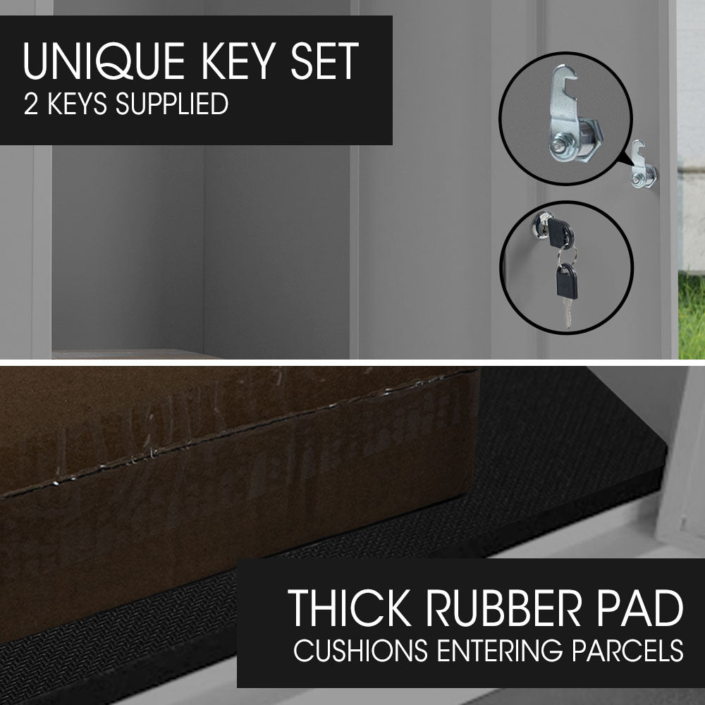 FORTIA Parcel Post Box Letterbox | Freestanding Mail Box with Letter Slot | Woodland Grey