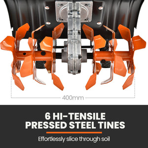 PLANTCRAFT Electric Rotary Hoe Garden Tiller | Adjustable Depth | 6 Tines Soil Cultivator