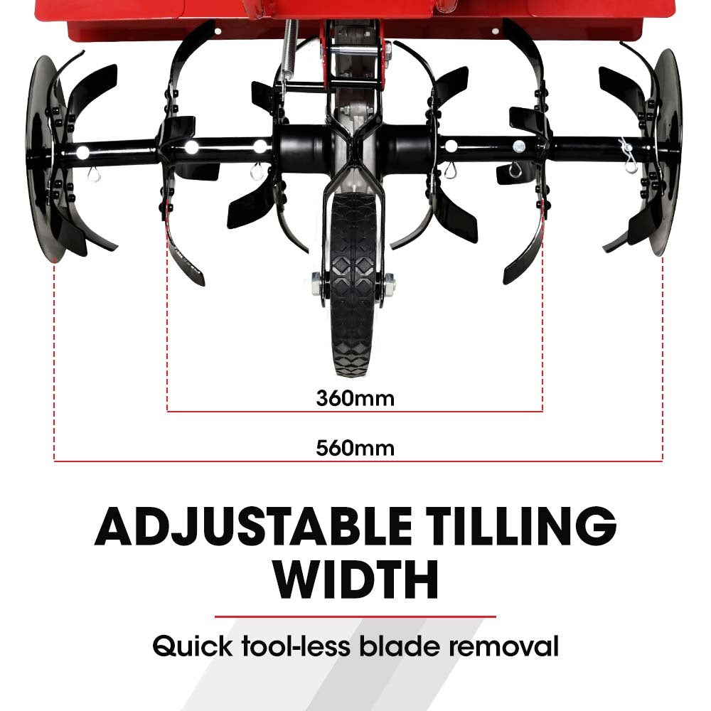 Baumr-AG Petrol Garden Tiller Cultivator | 150CC 4-Stroke | Rotary Hoe Soil Power Rototiller
