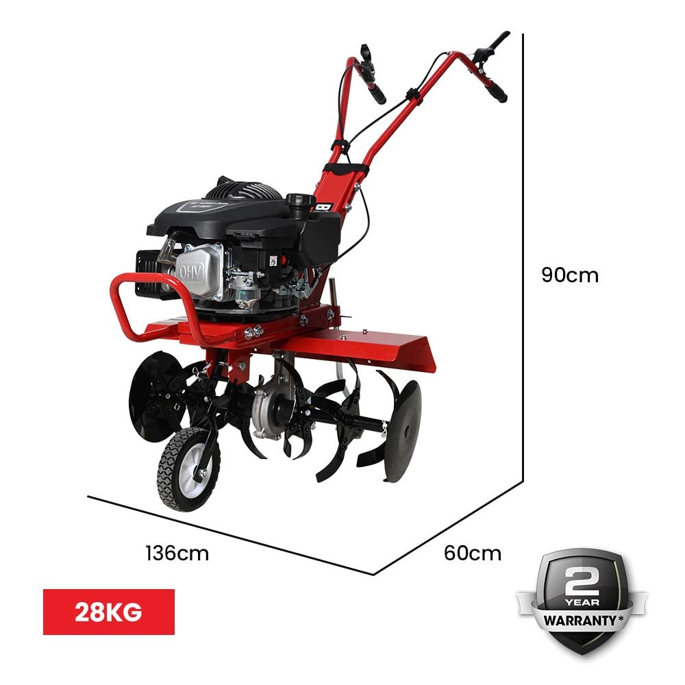 Baumr-AG Petrol Garden Tiller Cultivator | 150CC 4-Stroke | Rotary Hoe Soil Power Rototiller