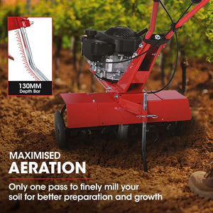 Baumr-AG Petrol Garden Tiller Cultivator | 150CC 4-Stroke | Rotary Hoe Soil Power Rototiller