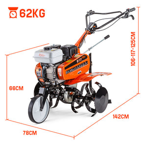PLANTCRAFT Petrol Cultivator Tiller | 7.0HP | Self-Propelled Rotary Rototiller Plough