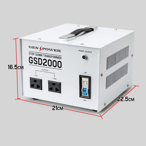 GENPOWER Step Down Transformer | 2000W | 240V to 110V Voltage Converter | AU-US