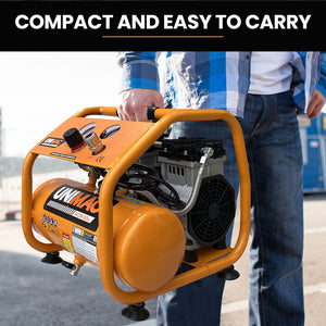 UNIMAC 6L Silent Oil-Free Air Compressor | 1.5HP Portable Electric | Air Tools & Tyre Inflation