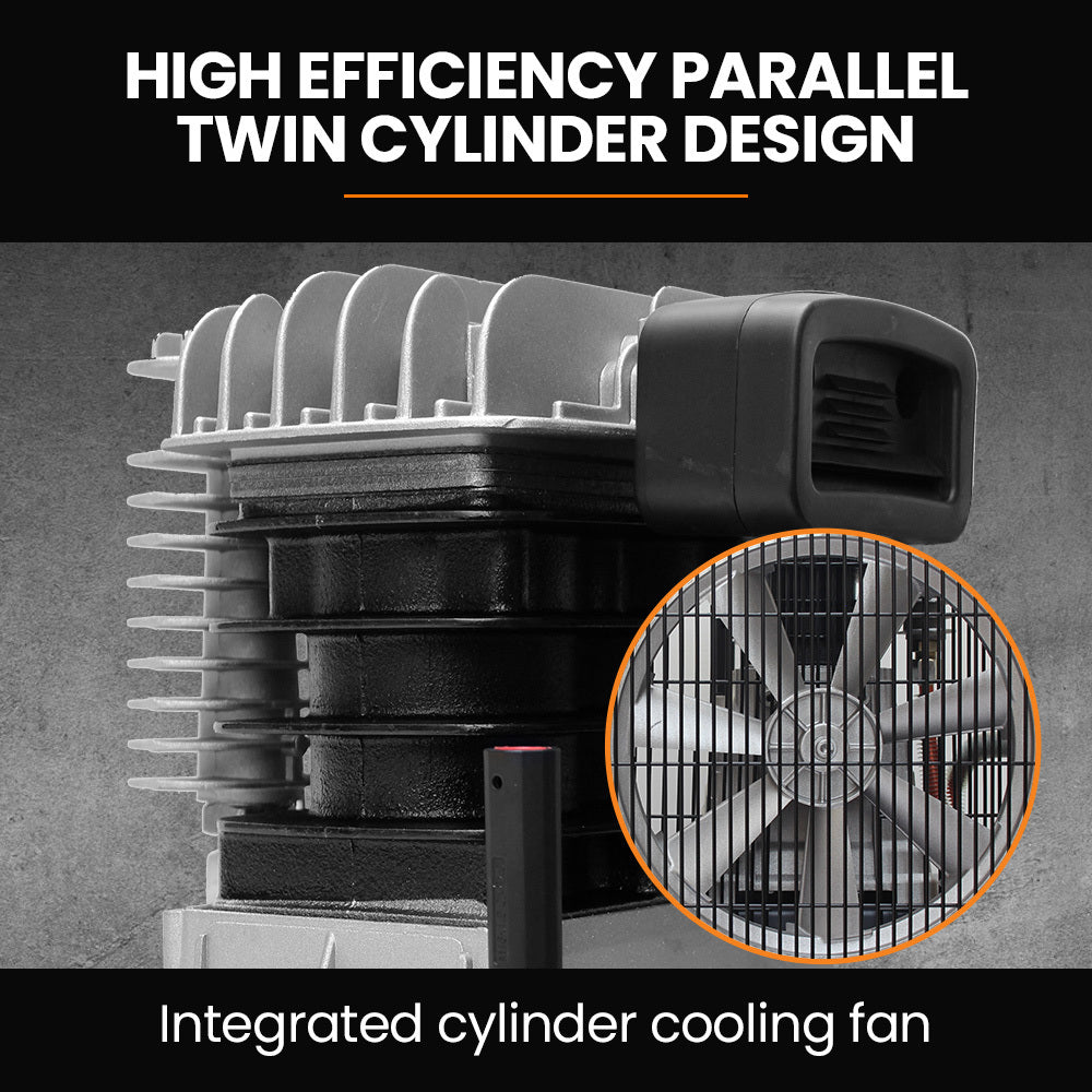 UNIMAC 100L Industrial Air Compressor | 2.6kW | 370L/min | 116PSI | Brushless Motor | Vertical Tank | 15A Plug