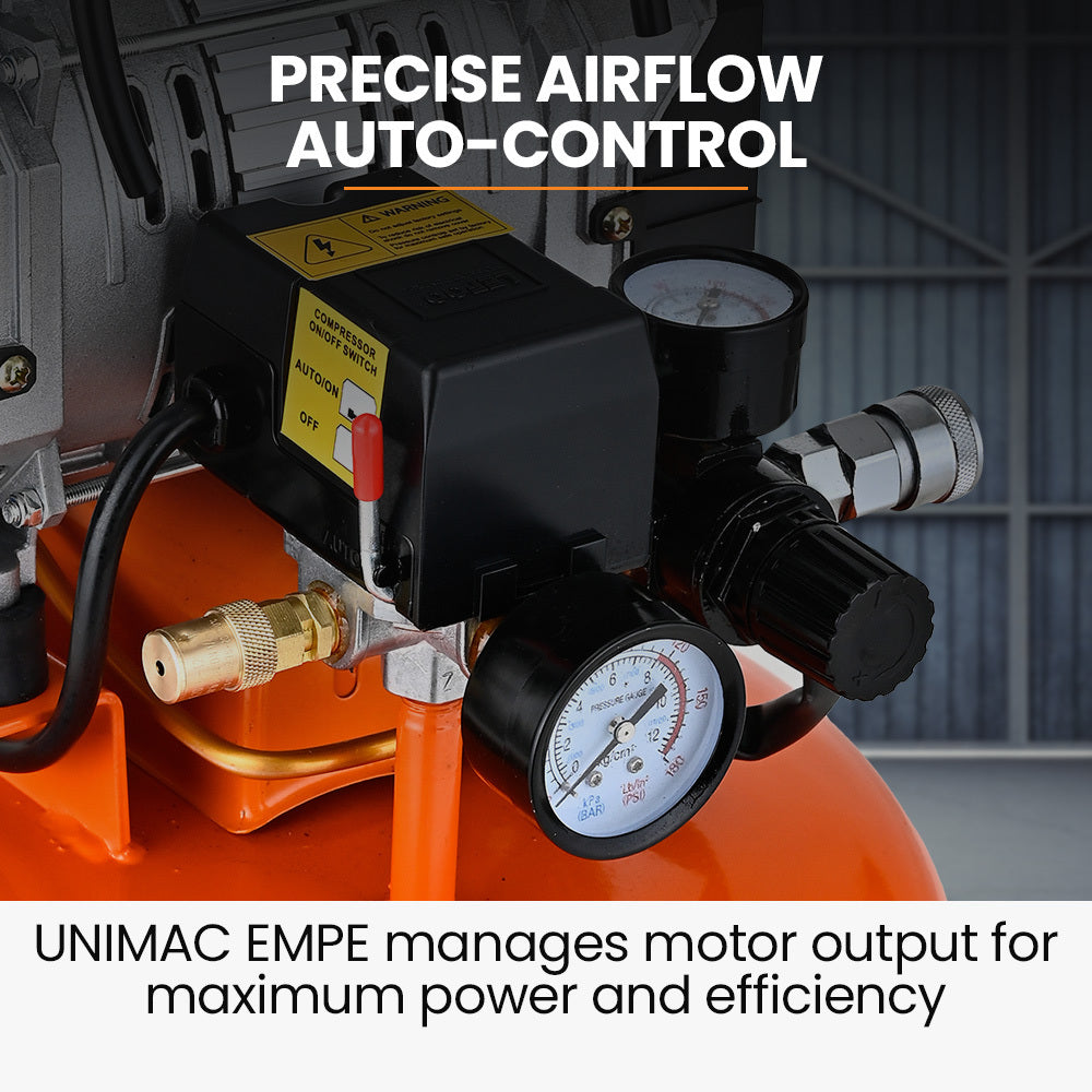 UNIMAC 15L Pancake Air Compressor | 116PSI | Portable Silent Oil-Free Electric | Air Tools & Tyre Inflation
