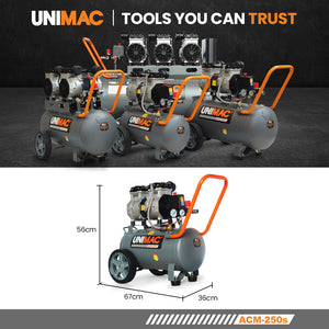 UNIMAC Silent Oil-Free Air Compressor | 25L | 1.5HP Portable Compact Design