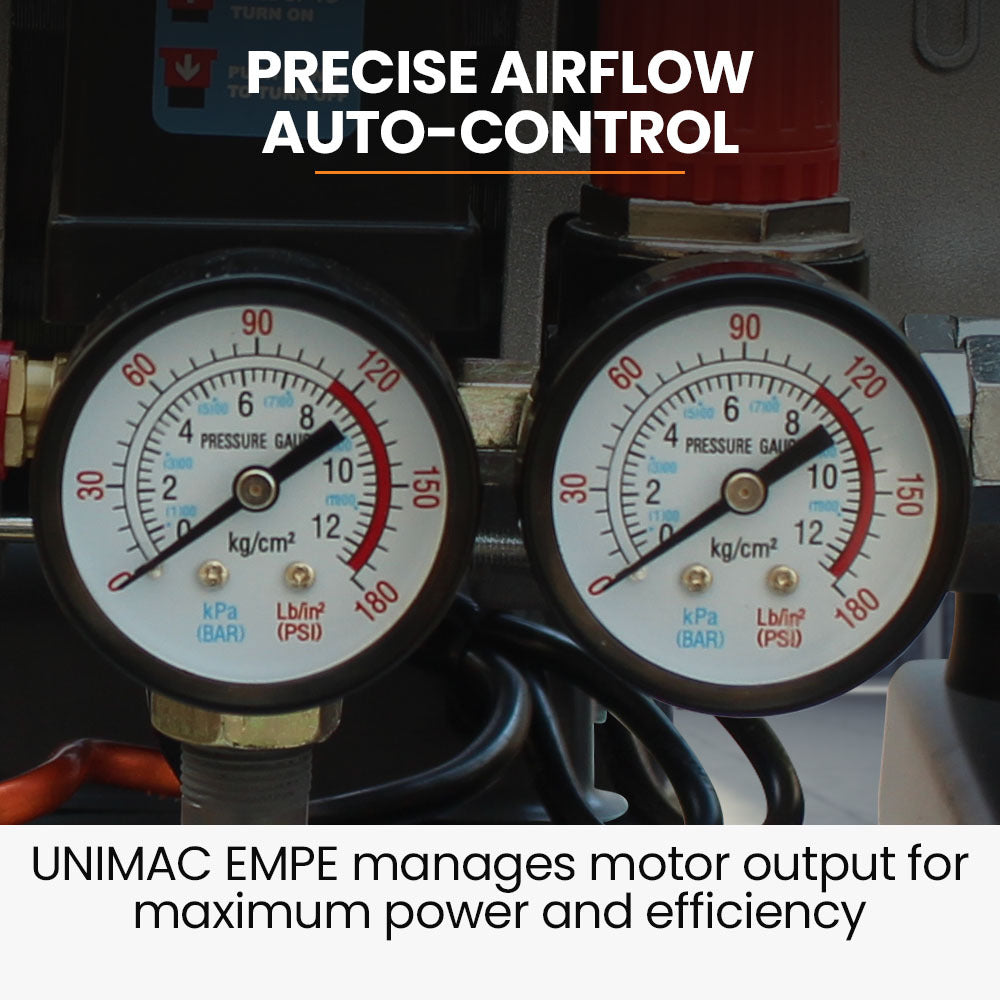 UNIMAC 50L Silent Oil-Free Portable Air Compressor | 2HP Electric | Vertical | Air Tools & Tyre Inflation