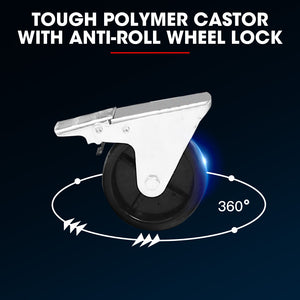 Bullet Pro 4 Drawer Tool Box Cabinet Trolley | Storage with 1-Door Toolbox | Garage Organiser Set | Black