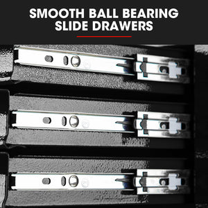 Bullet Pro 4 Drawer Tool Box Cabinet Trolley | Storage with 1-Door Toolbox | Garage Organiser Set | Black