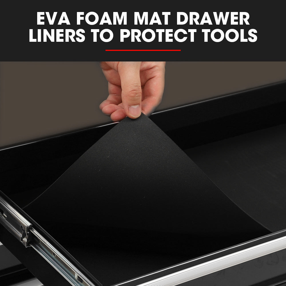 Bullet Pro 4 Drawer Tool Box Cabinet Trolley | Storage with 1-Door Toolbox | Garage Organiser Set | Black