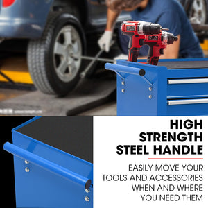 Bullet Pro 7 Drawer Tool Box Cabinet Trolley | Storage | Toolbox Garage Organiser Set | Blue
