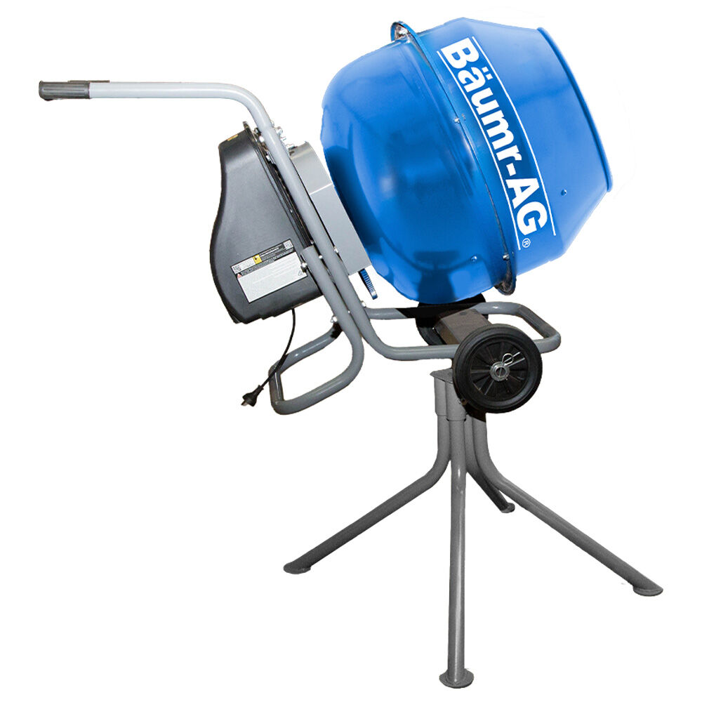 Baumr-AG | Cement Concrete Mixer | 140L | Pedestal Stand | 550W Electric Motor | 10” Rubber Wheels