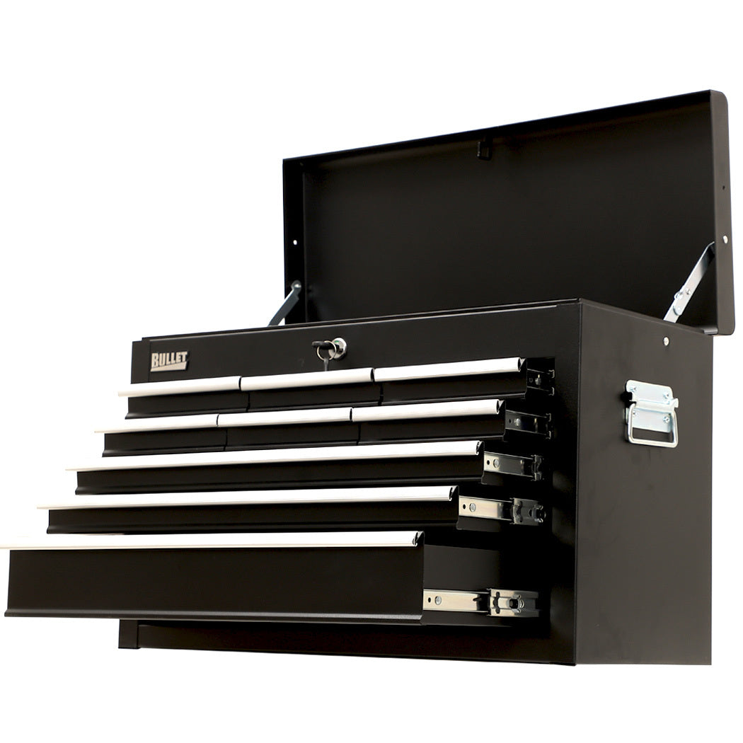 Bullet Pro 9 Drawer Tool Box Chest | Organiser Mechanic Garage Storage Toolbox Set | Black