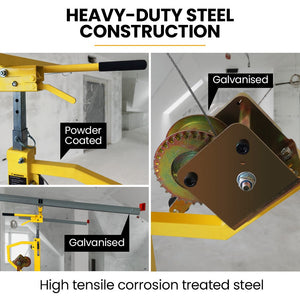 UNIMAC Drywall & Panel Lifter | 1200 x 3600 | 68kg Max | Gyprock Sheet | Galvanised | No-mark Locking Castors