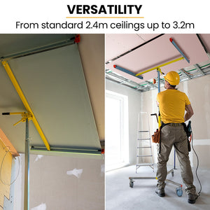 UNIMAC Drywall & Panel Lifter | 1200 x 3600 | 68kg Max | Gyprock Sheet | Galvanised | No-mark Locking Castors
