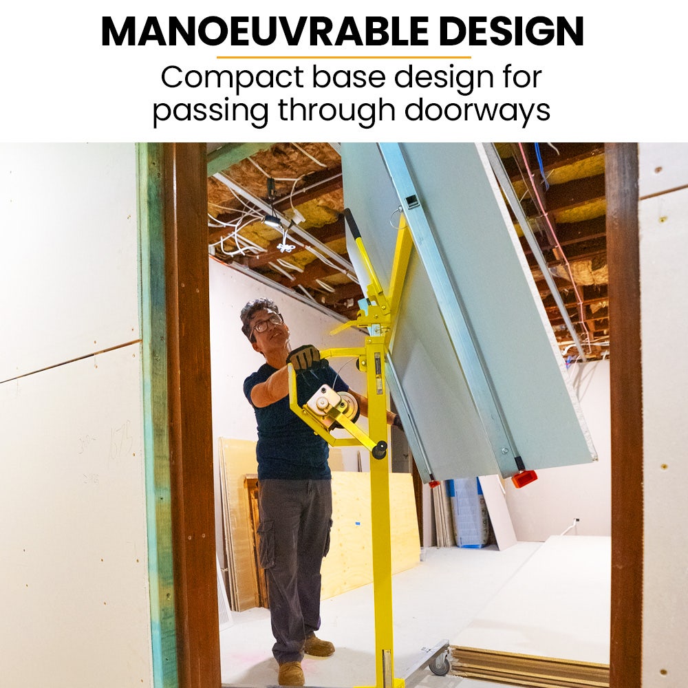 UNIMAC Drywall & Panel Lifter | 1200 x 3600 | 68kg Max | Gyprock Sheet | Galvanised | No-mark Locking Castors